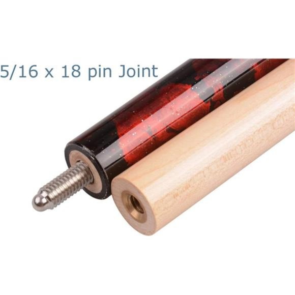 2-Piece 58" Pool Cue/Pool Stick Ergonomic Design Hardwood Canadian Maple 13mm - Picture 6 of 6